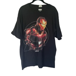 Marvel Avengers Endgame Iron Man Infinity Black T-Shirt Size Large Big Graphic - Picture 1 of 7