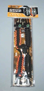 2 - Paracord Bracelet Loud Whistle Emergency Compass w/ Fire Starter for Camping - Picture 1 of 4