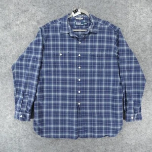 Polo Ralph Lauren Shirt Herren XXL True Indigo Langarm geknöpft blau kariert - Bild 1 von 13