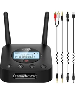 B06TX+ Long Range Bluetooth 5.2 Transmitter for TV/PC/Projector to 2 Wireless - Picture 1 of 7