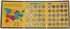 Complete 1999-2008 First State Quarters Collector's Map Folder with 50 Coins - Picture 1 of 2