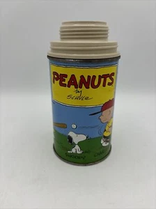 Vintage 1959 Peanuts Charlie Brown Metall Thermoskanne von Schulz Baseball. Ohne Deckel. Y4 - Bild 1 von 8