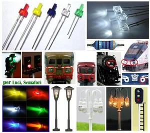 Set N.5 LED mm.2 Mixte Avec Résistance À 12Vcc pour Phares Locomotives, Feux , \ - Picture 1 of 1