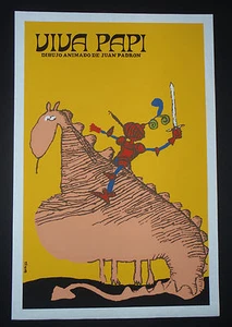 VIVA PAPI/Póster de Película de Arte en Pantalla de Seda Cubana por CUBA Famoso Artista MUNOZ BACHS - Imagen 1 de 6