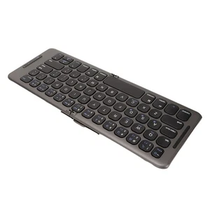 Foldable Wireless Keyboard 65 Keys Black Portable Mini Ultra Thin Folding Ke NEW - Afbeelding 1 van 12