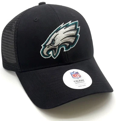 PHILADELPHIA EAGLES BLACK HAT MESH TRUCKER MVP NFL FOOTBALL TEAM CAP NEW - Image 1 of 3