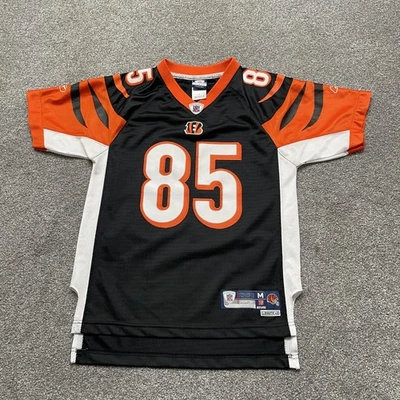 Camiseta deportiva juvenil mediana de los Cincinnati Bengals 10-12 NFL fútbol Chad Johnson 85 Reebok Foto 1 de 4