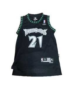 Kevin Garnett Minnesota Timberwolves Jersey Reebok Y2K Black Boys Youth Small 8 - Picture 1 of 7