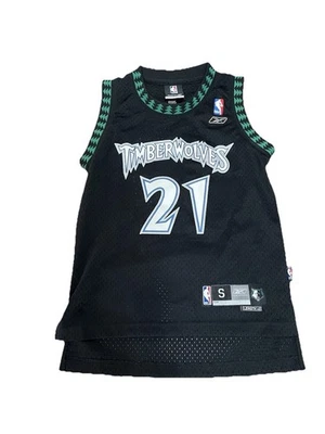 Camiseta Kevin Garnett Minnesota Timberwolves Reebok Y2K Negra Niños Jóvenes Pequeña 8 Foto 1 de 4