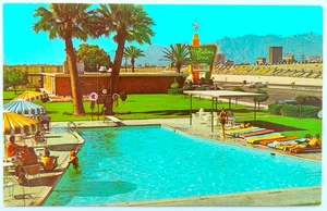 Holiday Inn Tucson Arizona Postkarte Vintage Chrom Hotel Motel Pool Palme - Bild 1 von 2