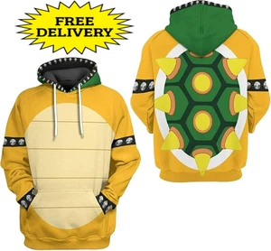 3D-gedrucktes Bowser Kostüm Hoodie Neuheit Comics Cosplay Super Mario Bruder - Bild 1 von 9
