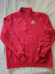 Pullover Nike XXL para hombre Ohio State University Buckeyes rojo cuarto cremallera B8 - Imagen 1 de 10