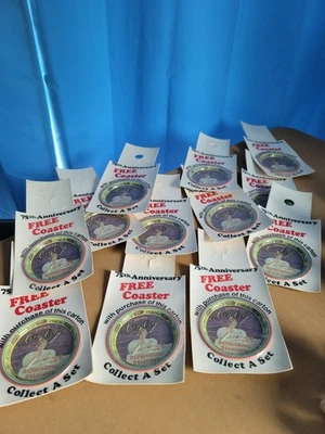 Coca Cola Coasters Metal Vintage 1976 75th Anniversary(3182HvT) 12 Total New - Image 1 of 4