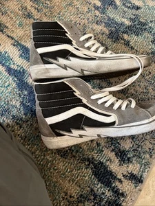 Shoe 721454 VANS hi top sk8 black grey Lighting Bolt 8 mens leather Size 13 - Picture 1 of 7