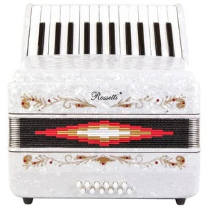 Rossetti Beginner Piano Accordion 12 Bass 25 Keys White - Picture 1 of 4