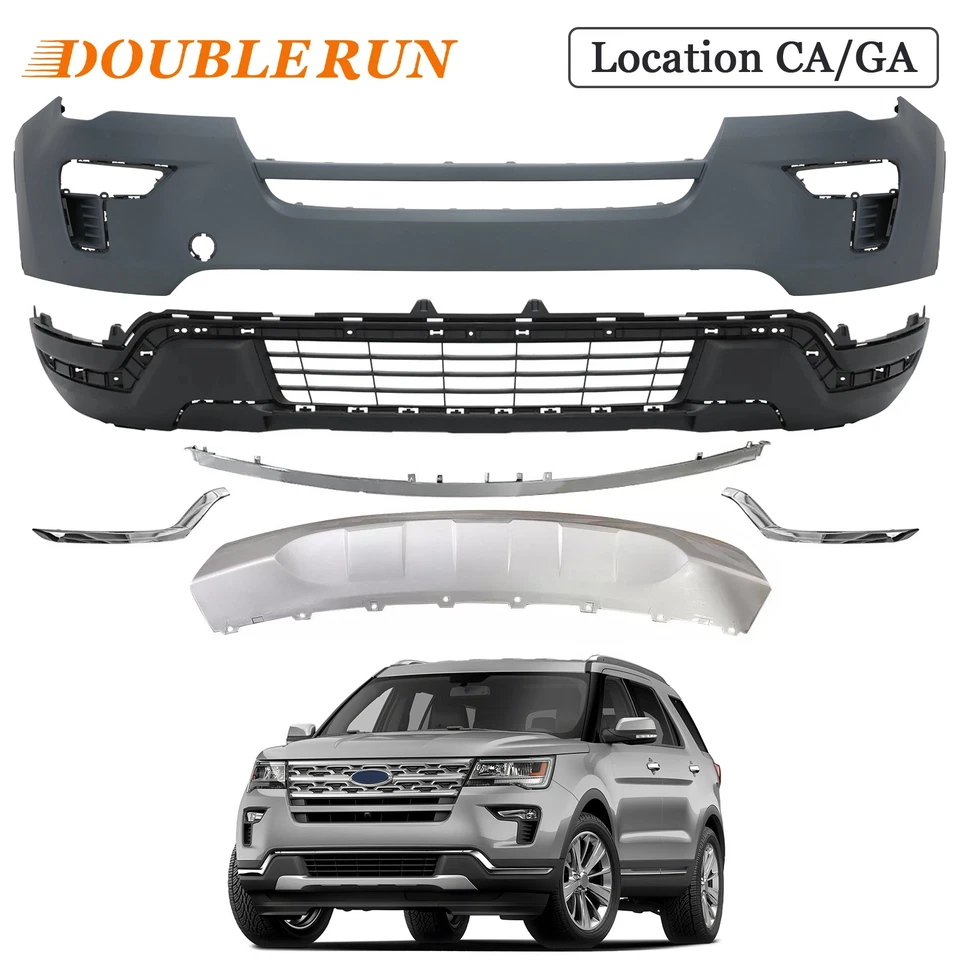Assembly Front Upper&Lower Bumper Cover W/Trim Skid  For Ford Explorer 2018-2019 - Imagem 1 de 4