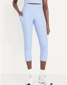 Old Navy Damen kleine hochtaillierte PowerSoft 7/8 Taschen Leggings Lavendel Neu mit Etikett - Bild 1 von 10