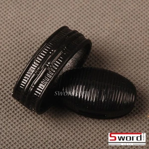 Black Bamboo Zinc Alloy Kashira Fuchi Butt Cap Hilt Collar For Japanese Sword - Picture 1 of 4