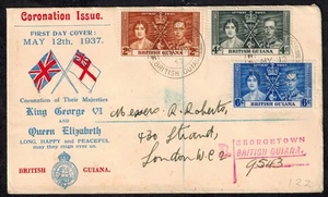British Guiana 1937 First Day Covers w/King George VI Coronation Issue Stamps - Bild 1 von 1