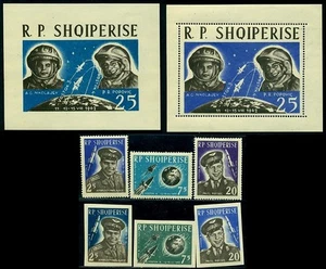 Albania 1963 Vostok,Rocket,Nikolaev,Popovich,Astronaut,M.727,731,Bl.17,18,MNH - Picture 1 of 1