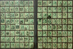 USA 1887 Washington 2c Green, Cancel Group of 112 Stamps - Picture 1 of 3