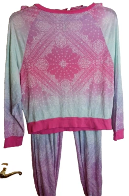 Pijama Honeydew 2 piezas Jogger Talla Pequeña Rosa Ombre Salón LS Elástico #D23 Foto 1 de 4