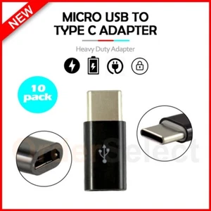 10-Pack Micro USB F to Type-C M OTG Adapter for Samsung Galaxy S24/ S24+ /S24 FE - Picture 1 of 5