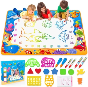 Water Doodle Mat - Kids Painting Writing Color Doodle Drawing Mat Toy Bring Magi - Picture 1 of 12