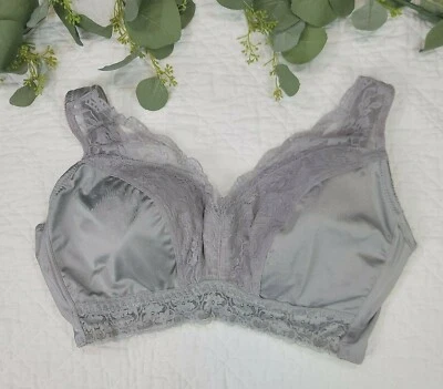 Bralette Rhondda gris cizalla encaje y satén talla 3X  Foto 1 de 4