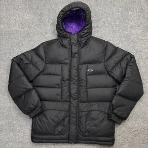 Oakley Jacket Mens M Black Down Puffer Vintage Y2K Gorp Software Ski Snowboard - Imagen 1 de 13