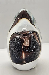 Vintage Art Glass Paperweight Signed Williams 98 Layered Controlled Bubble - Picture 1 of 12
