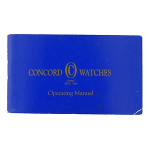 AUTHENTIC CONCORD WATCHES OPERATING MANUAL BLUE BOOKLET - Picture 1 of 3