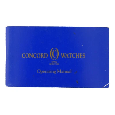 AUTHENTIC CONCORD WATCHES OPERATING MANUAL BLUE BOOKLET - Image 1 of 3