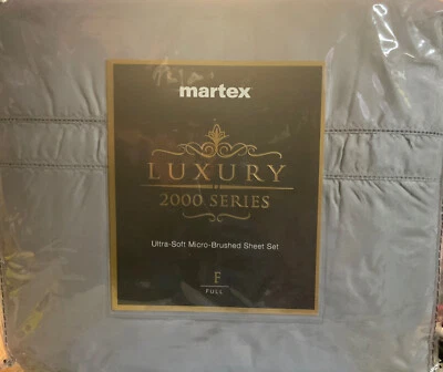 🧷 MARTEX LUXURY 2000 SERIES ULTRA-SOFT MICROBRUSHED SHEET SET, FULL, GRAY - Image 1 of 2