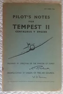 TEMPEST II-CENTAURUS V ENGINE~AIR PUBLICATION 2458B PILOT'S NOTES~ - Foto 1 di 10