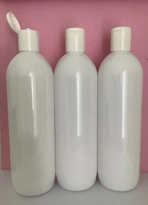 Bulk 20 x 500ml White PET Plastic Cosmetic Bottles White Flip Top Cap FREE POST - Picture 1 of 5