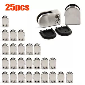 25x Edelstahl Glasklemme Glashalter für Glas Halterung Klemmhalter 6mm - 8mm - Bild 1 von 10