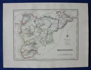 MERIONETHSHIRE, WALES original antique county map LEWIS, CREIGHTON, WALKER, 1848 - Picture 1 of 2