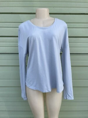 Zella Women's Light Gray Crew Neck Long Sleeve Relaxed Top Size L  Large 2305 - Image 1 of 4