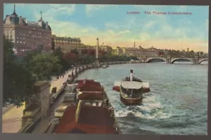 LONDON UK The THAMES Embankment Period POSTCARD - See Text - Picture 1 of 2