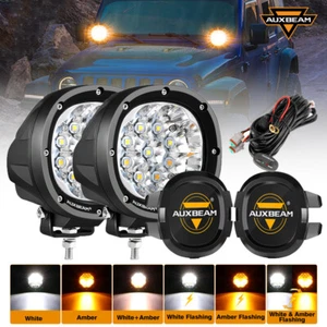 AUXBEAM 2X Amber Strobe 4" inch LED Fog Spot Work Light+Cover For GMC 2019-2024 - Imagen 1 de 12