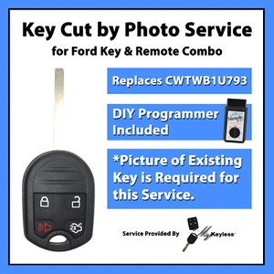 -Key Cut by Photo- Servicio para Nuevo Ford Remoto Llavero Alta Seguridad para CWTWB1U793 - Imagen 1 de 7