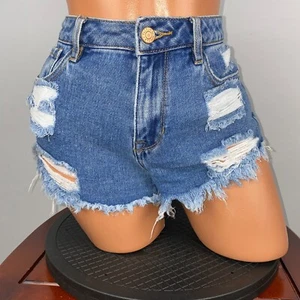 Pacsun High Rise Festival Cutoff Jeansshorts Damen 25 Distressed Sommer Strand OT - Bild 1 von 12