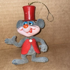 VTG 1977 Merlin Magic Mouse Flocked Plastic Christmas Ornament 4" Warner Bros - Picture 1 of 5
