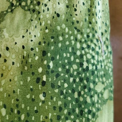 Vintage Sewing Fabric David Textiles Green Speckled Pond 12x45" 1/3yd Cotton - Image 1 of 4