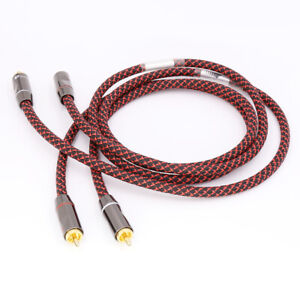 1pair High End 5N OFC Wire Gold Plated RCA Connector HI-FI Male RCA Audio Cable