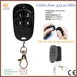 Telecomando radiocomando per cancello universale allarme antifurto da 433 92 MHz - Foto 1 di 1