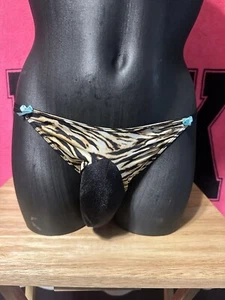 Leopard Print String Bikini SISSY POUCH PANTIES Crossdress for Men Sz M - Picture 1 of 3
