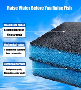 Aquarium Activated Carbon Biochemical Sponge Fish Tank Filter Accessories - Picture 1 of 14