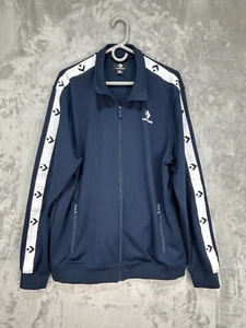 Converse Men's Large Navy Blue Chevron Logo Full Zip Track Jacket New - Picture 1 of 8